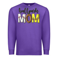 Purple ballpark mom Premium Sweatshirt - texasbilliewilder