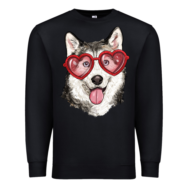 Husky With Love Glasses Premium Sweatshirt by RanaPortraitStore | Teevron