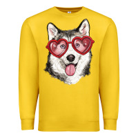 Lemon husky with love glasses Premium Sweatshirt - RanaPortraitStore
