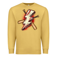 Antique Gold baseball lightning bolt Premium Sweatshirt - Zillion Design Studio