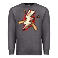 Charcoal Heather baseball lightning bolt Premium Sweatshirt - Zillion Design Studio