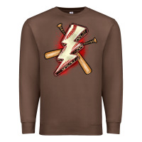 Chestnut baseball lightning bolt Premium Sweatshirt - Zillion Design Studio