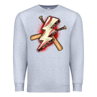 Heather Grey baseball lightning bolt Premium Sweatshirt - Zillion Design Studio