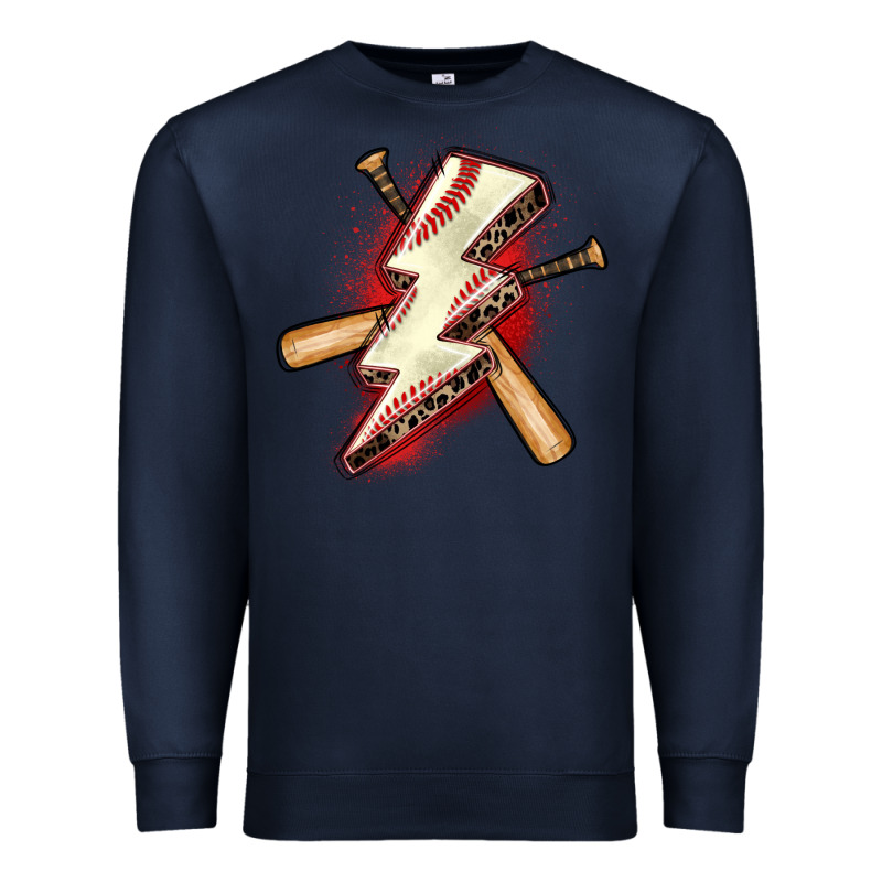 Baseball Lightning Bolt Premium Sweatshirt by Zillion Design Studio | Teevron