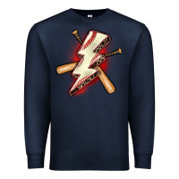 Navy baseball lightning bolt Premium Sweatshirt - Zillion Design Studio