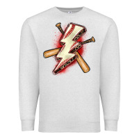 Oatmeal Heather baseball lightning bolt Premium Sweatshirt - Zillion Design Studio