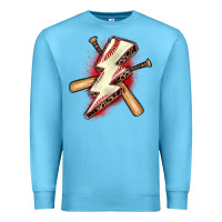Ocean Blue baseball lightning bolt Premium Sweatshirt - Zillion Design Studio
