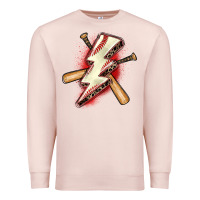 Pale Pink baseball lightning bolt Premium Sweatshirt - Zillion Design Studio