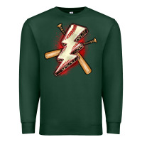 Sports Green baseball lightning bolt Premium Sweatshirt - Zillion Design Studio