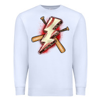 White baseball lightning bolt Premium Sweatshirt - Zillion Design Studio