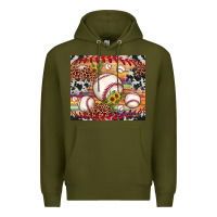 Army Green baseball leopard cowhide sunflower Premium Hoodie - JahusDesignShop