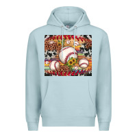 Blue Mist baseball leopard cowhide sunflower Premium Hoodie - JahusDesignShop