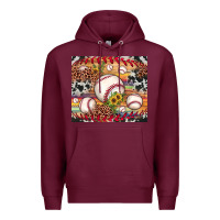 Burgundy baseball leopard cowhide sunflower Premium Hoodie - JahusDesignShop