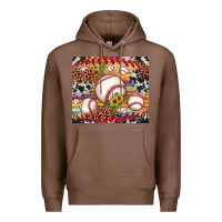 Chestnut baseball leopard cowhide sunflower Premium Hoodie - JahusDesignShop