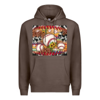 Coffee baseball leopard cowhide sunflower Premium Hoodie - JahusDesignShop