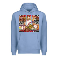 Colony Blue baseball leopard cowhide sunflower Premium Hoodie - JahusDesignShop