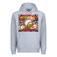 Heather Grey baseball leopard cowhide sunflower Premium Hoodie - JahusDesignShop