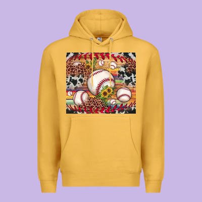 Baseball Leopard Cowhide Sunflower Premium Hoodie Designed By Jahusdesignshop
