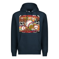 Navy baseball leopard cowhide sunflower Premium Hoodie - JahusDesignShop