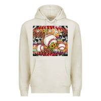 Oatmeal Heather baseball leopard cowhide sunflower Premium Hoodie - JahusDesignShop