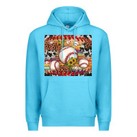 Ocean Blue baseball leopard cowhide sunflower Premium Hoodie - JahusDesignShop
