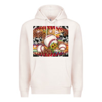 Pale Pink baseball leopard cowhide sunflower Premium Hoodie - JahusDesignShop