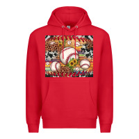 Red baseball leopard cowhide sunflower Premium Hoodie - JahusDesignShop