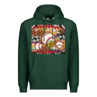 Sports Green baseball leopard cowhide sunflower Premium Hoodie - JahusDesignShop
