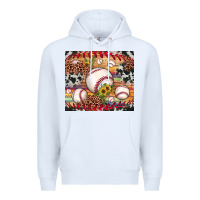 White baseball leopard cowhide sunflower Premium Hoodie - JahusDesignShop