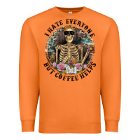 Carrot I Hate Everyone But Coffee Helps With Flowers Premium Sweatshirt - RanaPortraitStore