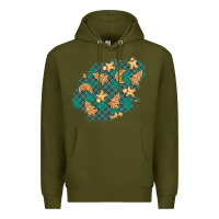Army Green christmas gingerbread cookies patch Premium Hoodie - BundleAndBundleShop