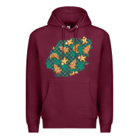 Burgundy christmas gingerbread cookies patch Premium Hoodie - BundleAndBundleShop