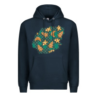 Navy christmas gingerbread cookies patch Premium Hoodie - BundleAndBundleShop