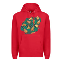 Red christmas gingerbread cookies patch Premium Hoodie - BundleAndBundleShop