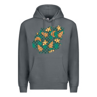 Rock christmas gingerbread cookies patch Premium Hoodie - BundleAndBundleShop