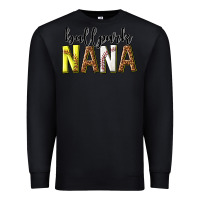 Black ballpark nana with leopard Premium Sweatshirt - texasbilliewilder