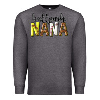 Charcoal Heather ballpark nana with leopard Premium Sweatshirt - texasbilliewilder