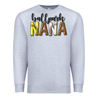 Heather Grey ballpark nana with leopard Premium Sweatshirt - texasbilliewilder