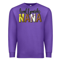 Purple ballpark nana with leopard Premium Sweatshirt - texasbilliewilder