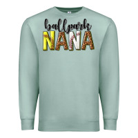Seafoam ballpark nana with leopard Premium Sweatshirt - texasbilliewilder