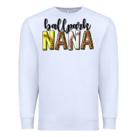 White ballpark nana with leopard Premium Sweatshirt - texasbilliewilder