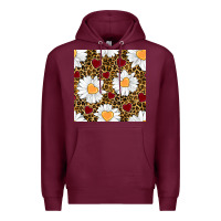 Burgundy valentines day daisy and leopard seamless pattern Premium Hoodie - BundleAndBundleShop