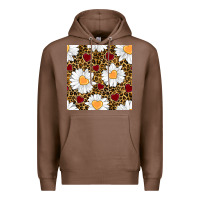 Chestnut valentines day daisy and leopard seamless pattern Premium Hoodie - BundleAndBundleShop