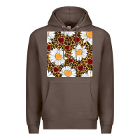 Coffee valentines day daisy and leopard seamless pattern Premium Hoodie - BundleAndBundleShop
