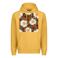 Mustard valentines day daisy and leopard seamless pattern Premium Hoodie - BundleAndBundleShop