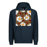 Navy valentines day daisy and leopard seamless pattern Premium Hoodie - BundleAndBundleShop