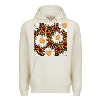 Oatmeal Heather valentines day daisy and leopard seamless pattern Premium Hoodie - BundleAndBundleShop