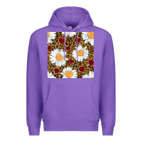 Purple valentines day daisy and leopard seamless pattern Premium Hoodie - BundleAndBundleShop