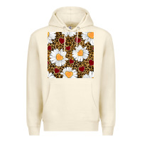 Sandshell valentines day daisy and leopard seamless pattern Premium Hoodie - BundleAndBundleShop