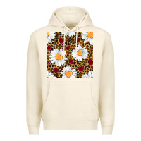 Tofu valentines day daisy and leopard seamless pattern Premium Hoodie - BundleAndBundleShop